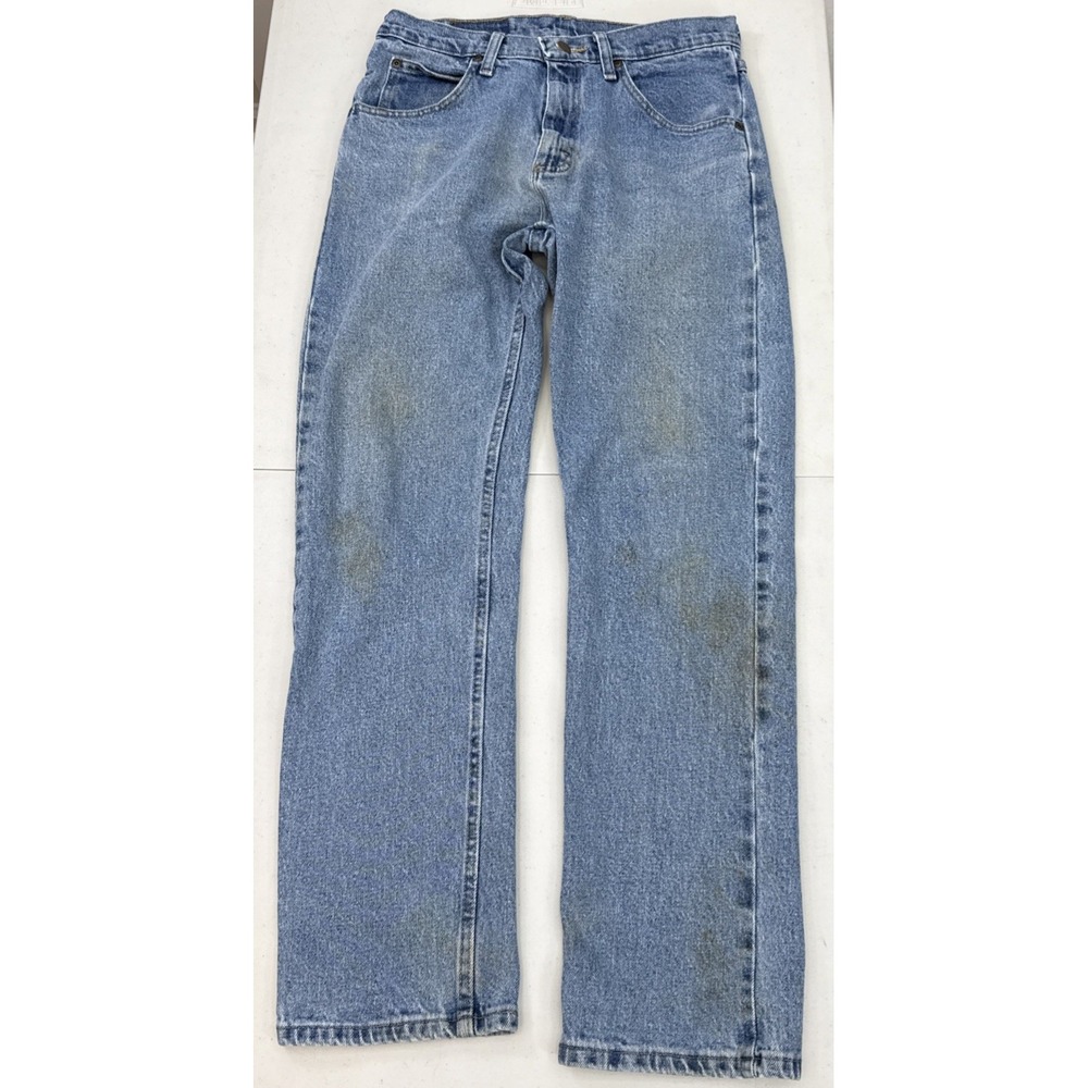 Wrangler Jeans Men 30x30 Regular Fit Flex Straight Leg HEAVY DISTRESSED WORKWEAR